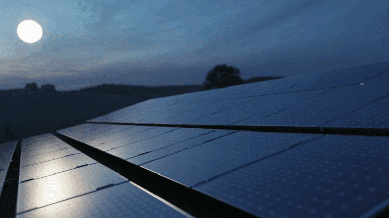 panneaux solaires futuristes nuit